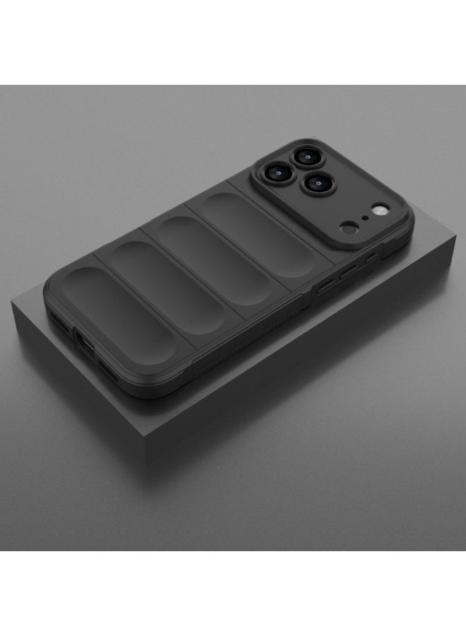 جراب موبايل ماجيك شيلد  سيليكون مضاد للصدمات وحمايه للكاميرا متوافق  Iphone 17 Pro Max (اسود) - Image 3