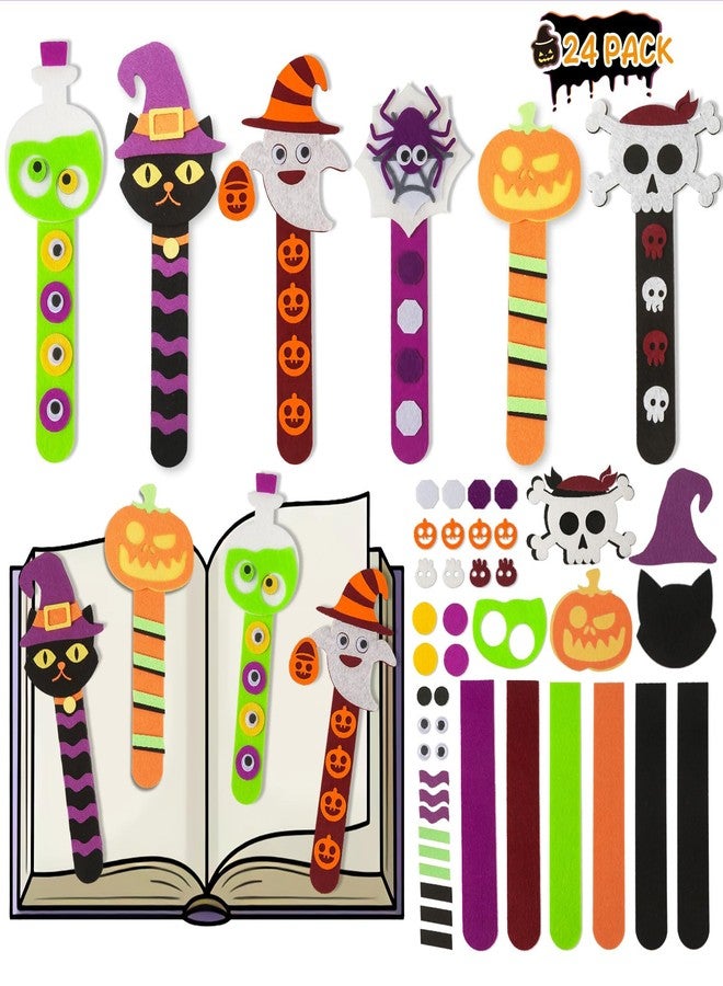 ShyLizard Halloween Crafts for Kids, Halloween Bookmark DIY Craft 24Pack, Halloween Party Favor Trick or Treat, Goodie Bag Gifts Toys, Classroom Prizes for Kids Art Activities - Image 1