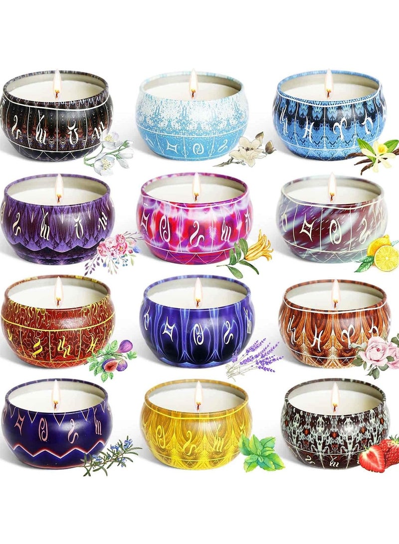 TAPIT Scented Candles Gifts Set 12 Soy Wax Jar Candles Set Candles for Home Scented with Portable Travel Tin Candles Gifts for Women Birthday Gift Mother’s Day Gift (12 pcs)  - Image 1