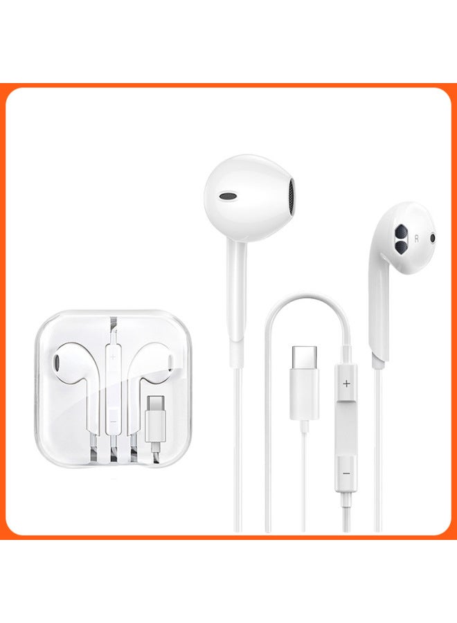 سماعات الرأس السلكية مناسبة لهاتف Apple iPhone 16/15/14/13/12 الأصلي 11 داخل الأذن برأس مسطح مع تحكم سلكي بمنفذ L-لون: Fruit سماعات الرأس من الجيل الثاني [منفذ type-c] - صندوق كريستالي