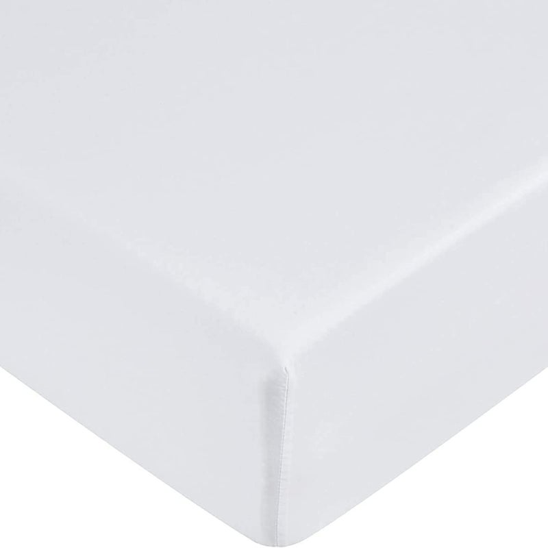 Extra Deep Fitted Sheet 40cm 16 Inch  Non Iron Easy Care Soft Brushed Microfibre Fabric Shrinkage and Fade Resistant King  White