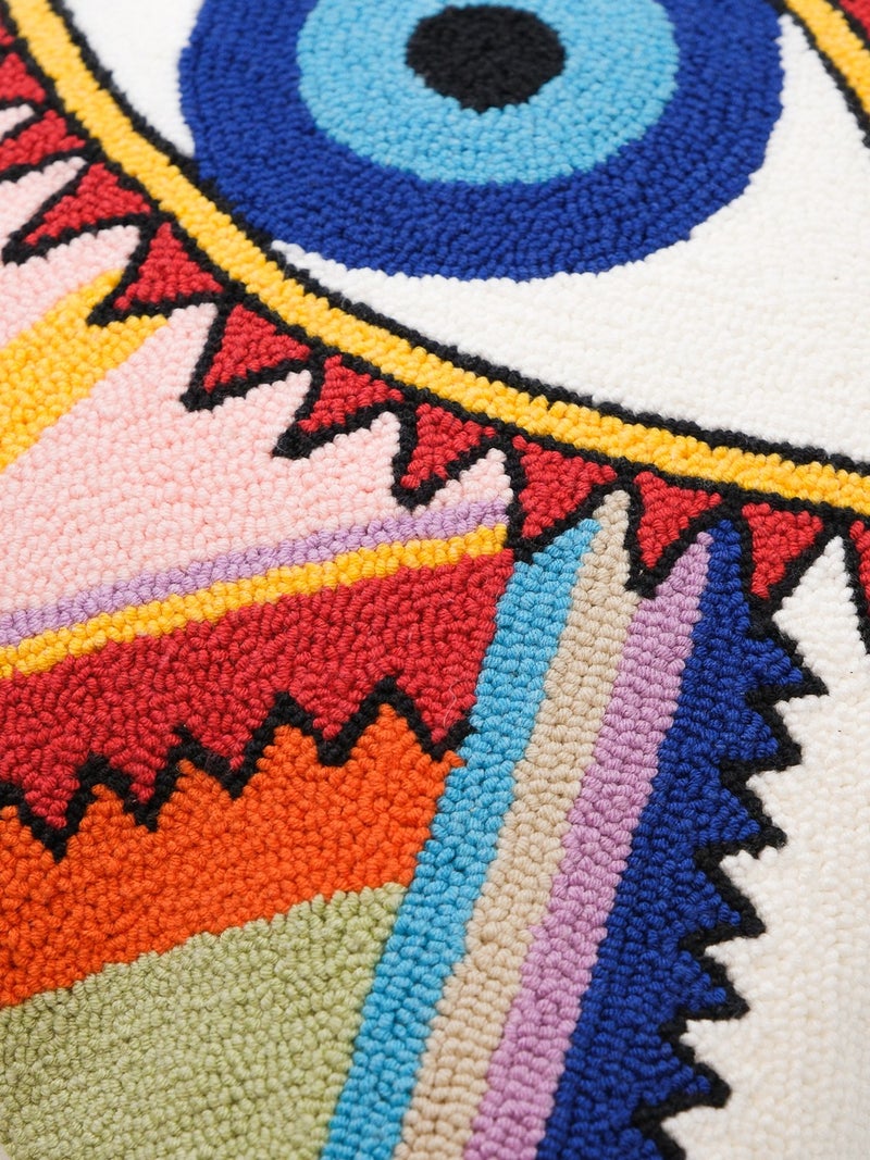 Galia Tasarım Special Design Multicolored Eye Tassel Punch Cushion Cover  - Image 4