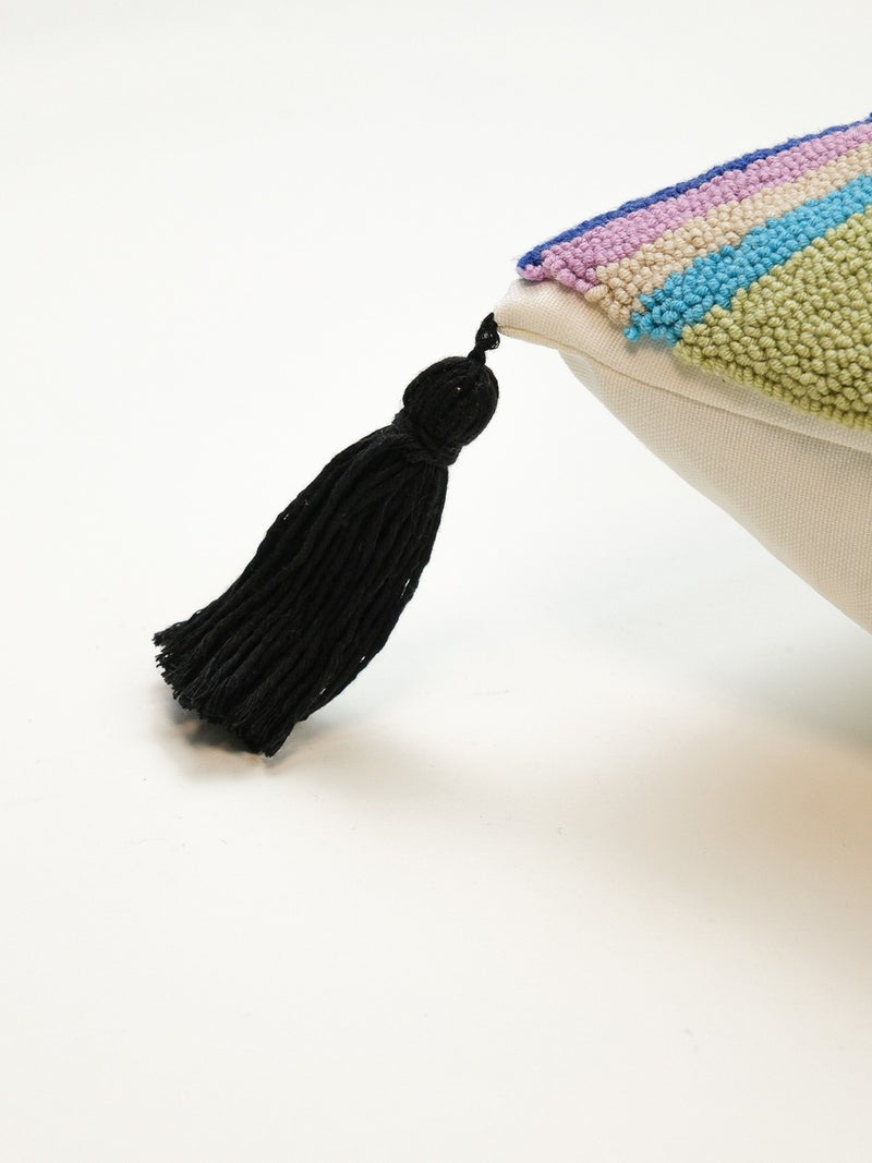 Galia Tasarım Special Design Multicolored Eye Tassel Punch Cushion Cover  - Image 5