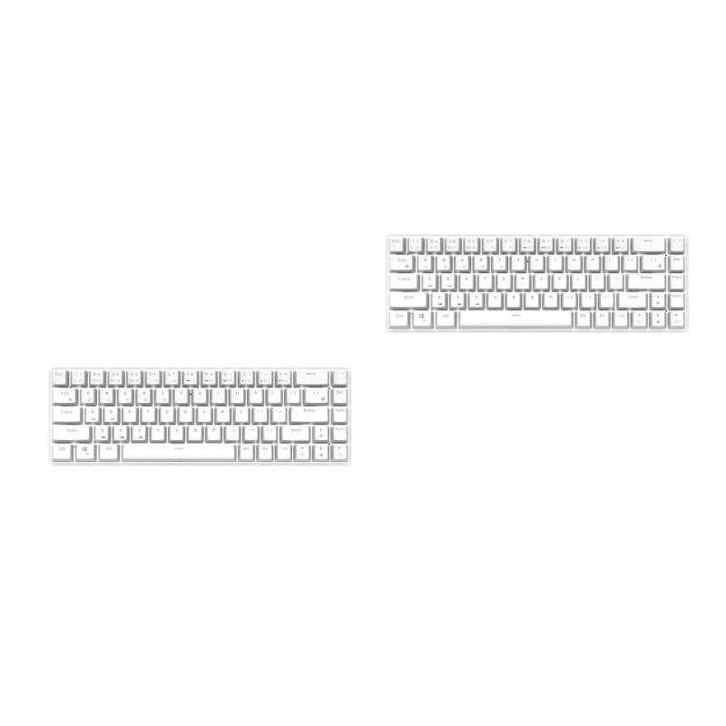 2 pcs RK855 Mechanical Keyboard Office Portable 68-key Keyboard White - Image 1