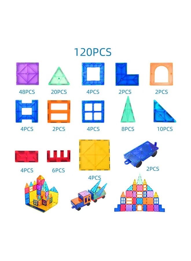 BABY PLUS 120PCS Magnetic Tiles Kids Toys Magnet Toys for Toddler Magnetic Blocks Building Toys - Image 3