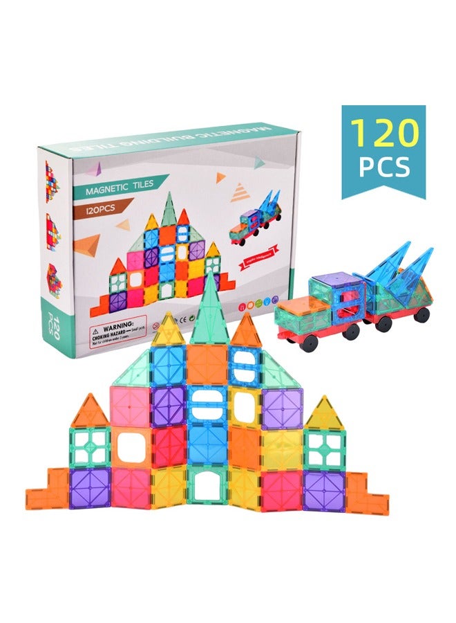 BABY PLUS 120PCS Magnetic Tiles Kids Toys Magnet Toys for Toddler Magnetic Blocks Building Toys - Image 2