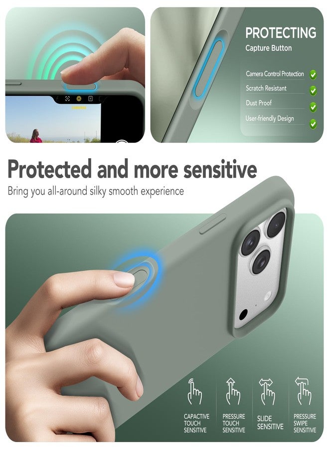 GONEZ Magnetic for iPhone 17 Pro Case, Compatible with MagSafe, [Screen Protector + Camera Lens Protector], Liquid Silicone Anti-Scratch Shockproof Protective Phone Case 6.3 inch, Calke Green - Image 5