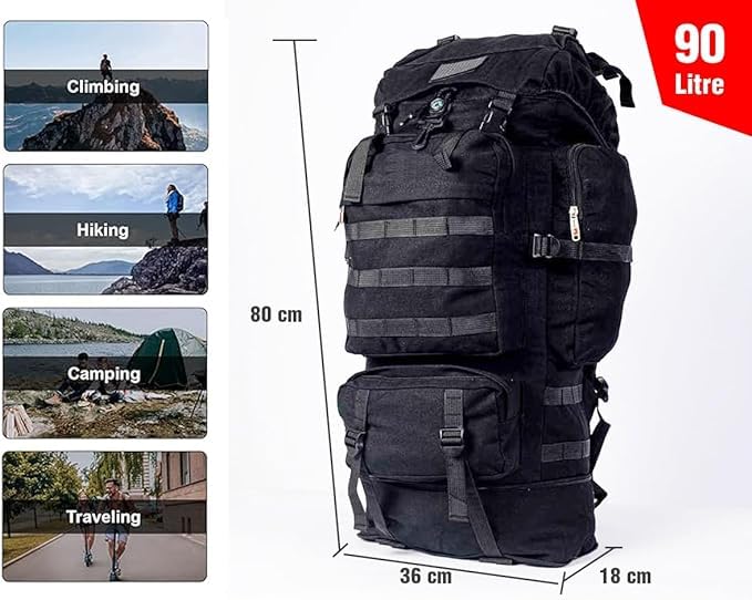 90L Extra Large tactical Hiking Backpack Waterproof Military Bags For Men 90 Litre Travelling Camping Hunting Trekking Climbing Backpack - Image 3
