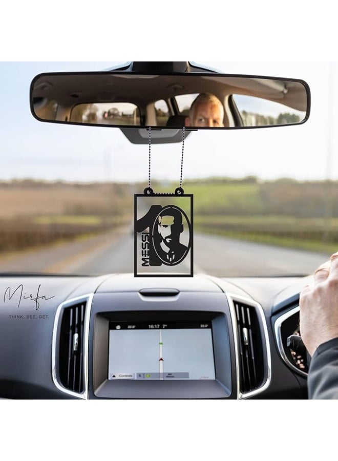 MIRFA Rearview Mirror Hanging Pendant - Wood - Black (10 - Lionel Andrés Messi) - Image 5