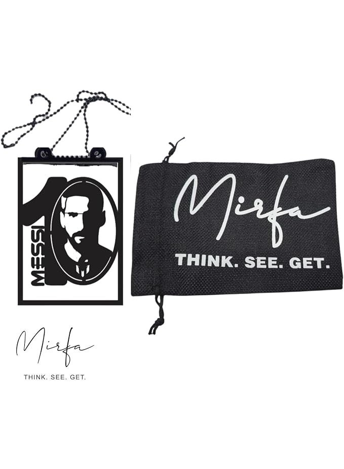 MIRFA Rearview Mirror Hanging Pendant - Wood - Black (10 - Lionel Andrés Messi) - Image 2