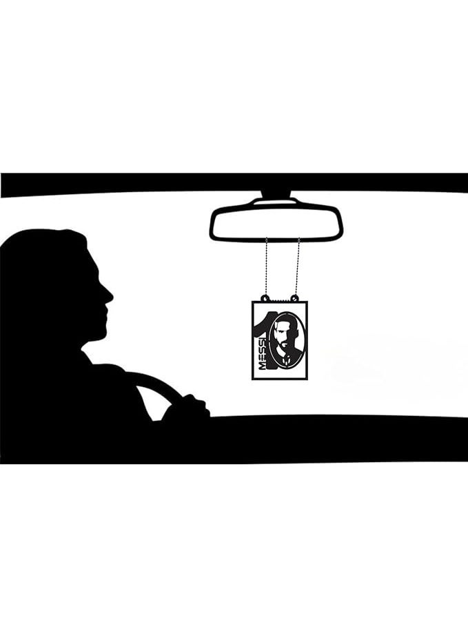 MIRFA Rearview Mirror Hanging Pendant - Wood - Black (10 - Lionel Andrés Messi) - Image 1