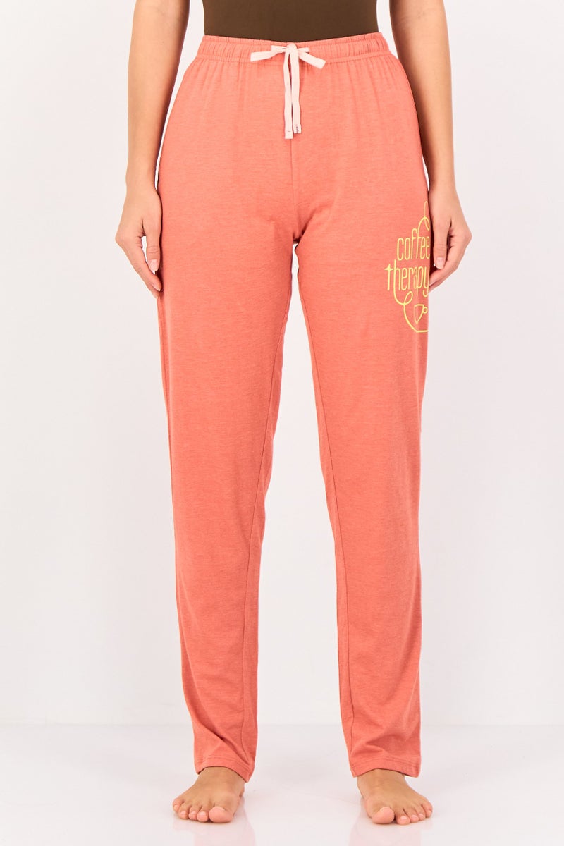 Zivame By Rosaline Women Graphic Print Pyjamas Pants, Orange - Image 1