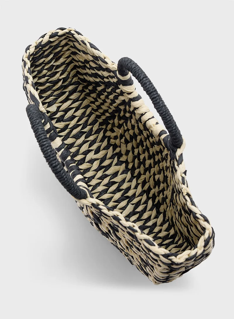 ELLA Woven Raffia Beach Tote Bag