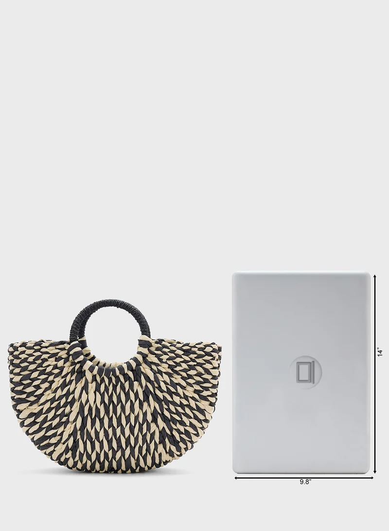 ELLA Woven Raffia Beach Tote Bag