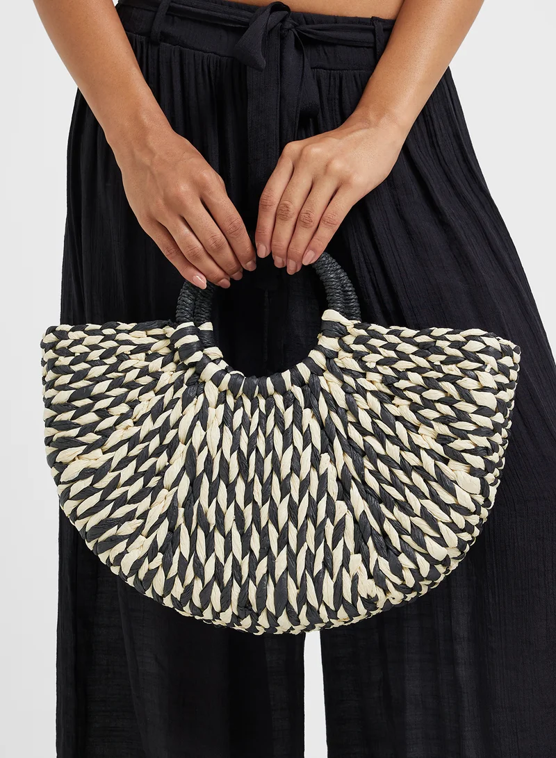 ELLA Woven Raffia Beach Tote Bag