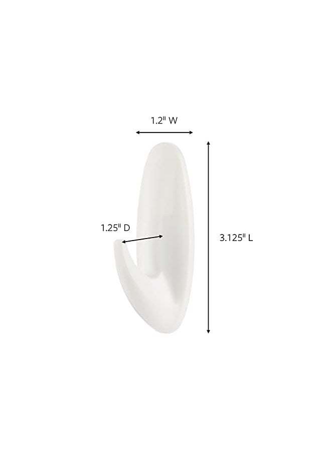 Command - Designer Medium Hooks Holds 1.3 Kg Each Hook White Color Organize Decoration No Tools Holds Strongly Damage Free Hanging 2 Hooks Plus 3 Strips/Pack - Image 1