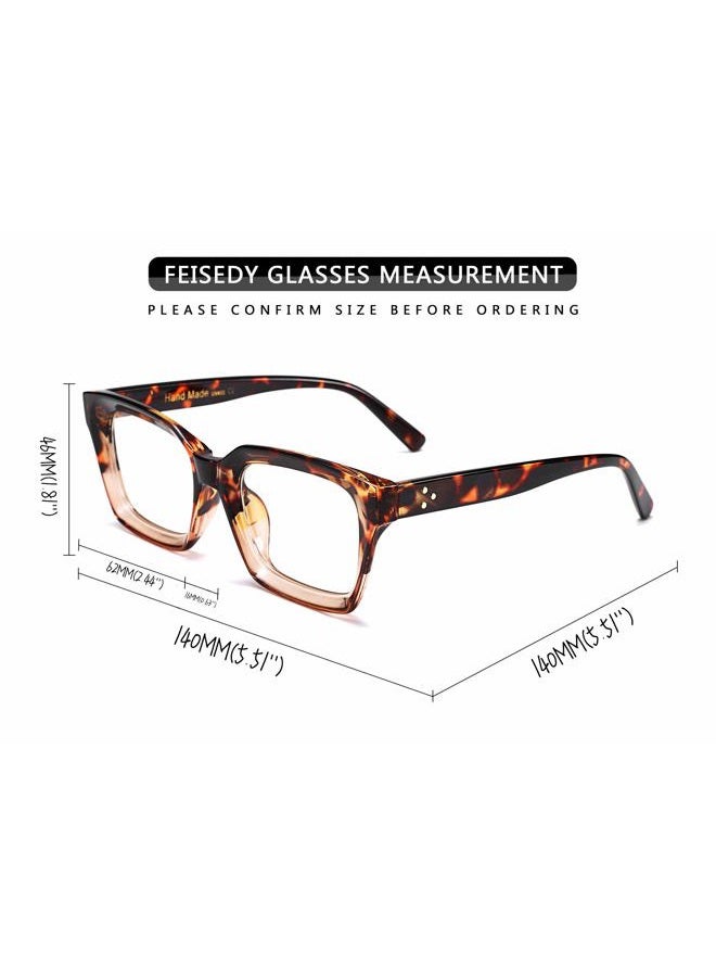 FEISEDY Retro Square Blue Light Blocking Reading Glasses Anti Glare Digital Eyestrain Reader B2479 - Image 5