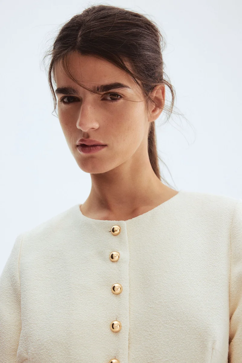 اتش اند ام فستان من نسيج بوكليه