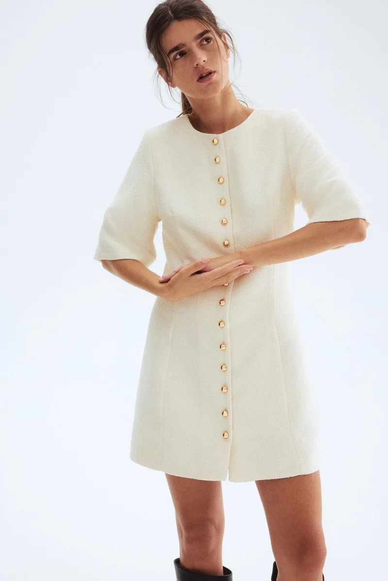 اتش اند ام فستان من نسيج بوكليه