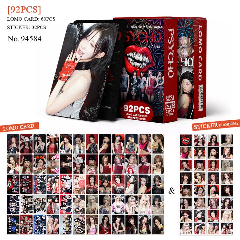 BabyMonster Lomocard & Sticker Set – 92PCS (60 Lomocards + 32 Random Stickers) | Aesthetic Photo Card Collection for Fans