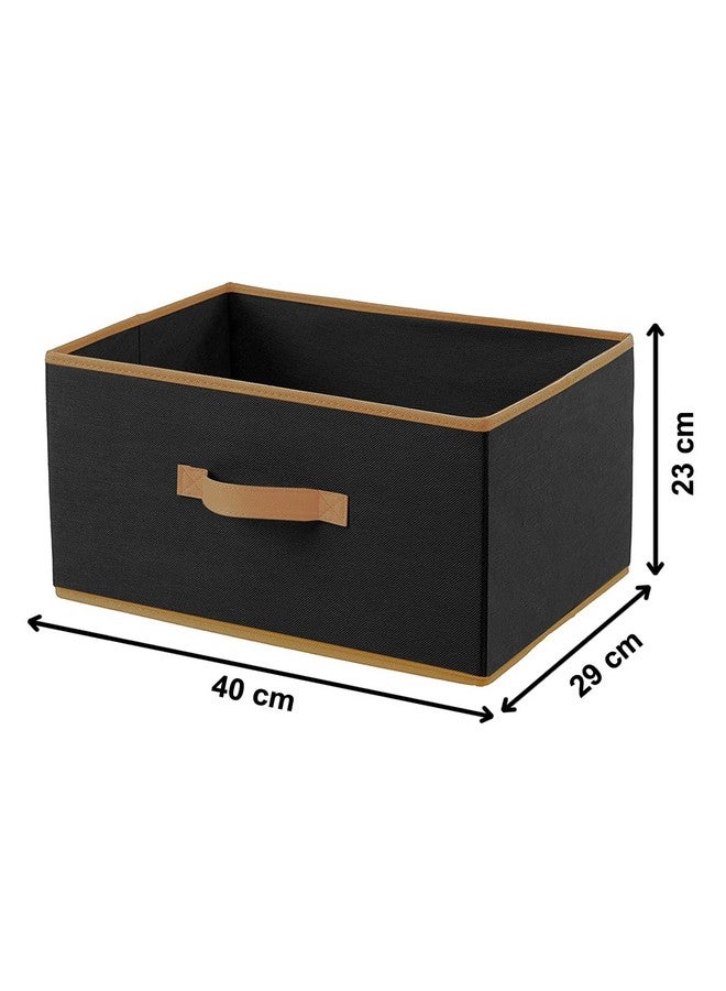 Kuber Industries Pack of 6 Foldable Drawer Storage Box | Cloth Storage Box for Wardrobe | Cupboard Organizer for Books & Toys | Collapsible Storage Box | Black - Image 3
