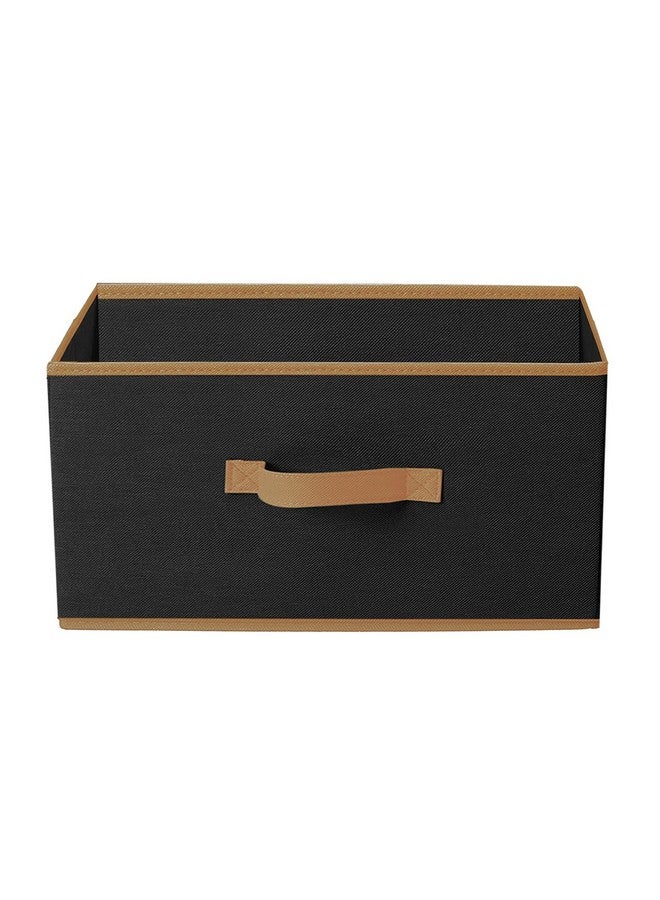 Kuber Industries Pack of 6 Foldable Drawer Storage Box | Cloth Storage Box for Wardrobe | Cupboard Organizer for Books & Toys | Collapsible Storage Box | Black - Image 2