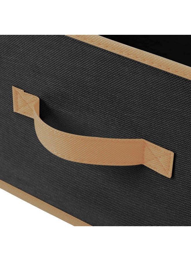 Kuber Industries Pack of 6 Foldable Drawer Storage Box | Cloth Storage Box for Wardrobe | Cupboard Organizer for Books & Toys | Collapsible Storage Box | Black - Image 4