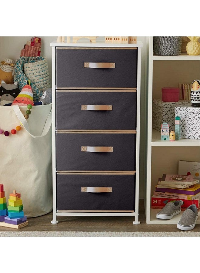 Kuber Industries Pack of 6 Foldable Drawer Storage Box | Cloth Storage Box for Wardrobe | Cupboard Organizer for Books & Toys | Collapsible Storage Box | Black - Image 5