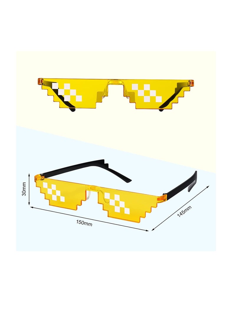 سونسر نظارات شمسية [5 عبوات]، نظارات شمسية للرجال والنساء زجاجية 8 بت فسيفساء فسيفساء 8 بت، نظارات شمسية للجنسين للبالغين والمراهقين متعددة الألوان - Image 2