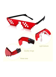 SUNSAR [5 Pack] Sunglasses, Men Women Glass 8 Bit Pixel Mosaic Glasses Photo Props Unisex Sunglass for Adults Teens Multiple Colour  - Image 3