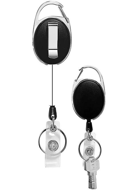 Retractable Badge Reel Name ID Badge Clips Keychain