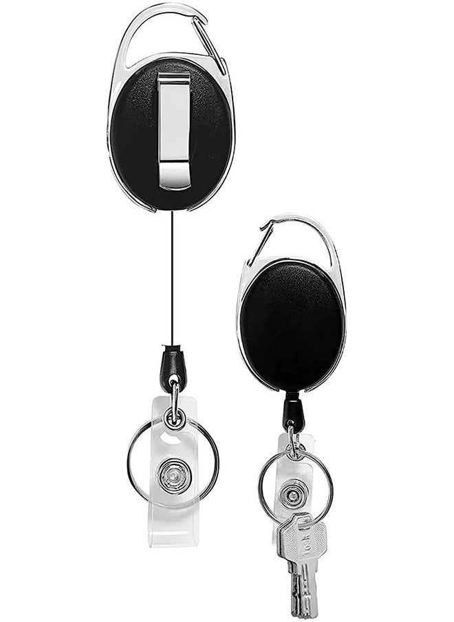 Generic Retractable Badge Reel Name ID Badge Clips Keychain  - Image 1