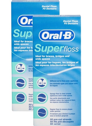 Oral-B خيط تنظيف الأسنان أورال بي سوبر فلوس، 2 × 50 قطعة  - Image 1