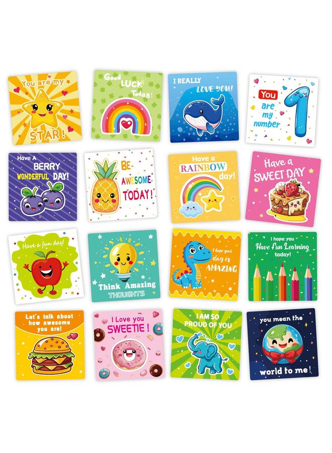 Bluejw Cross-border New Lunch Cards 60 Cute Cartoon Inspirational Note Cards For Students Writable Encourage Cards In English - Image 2