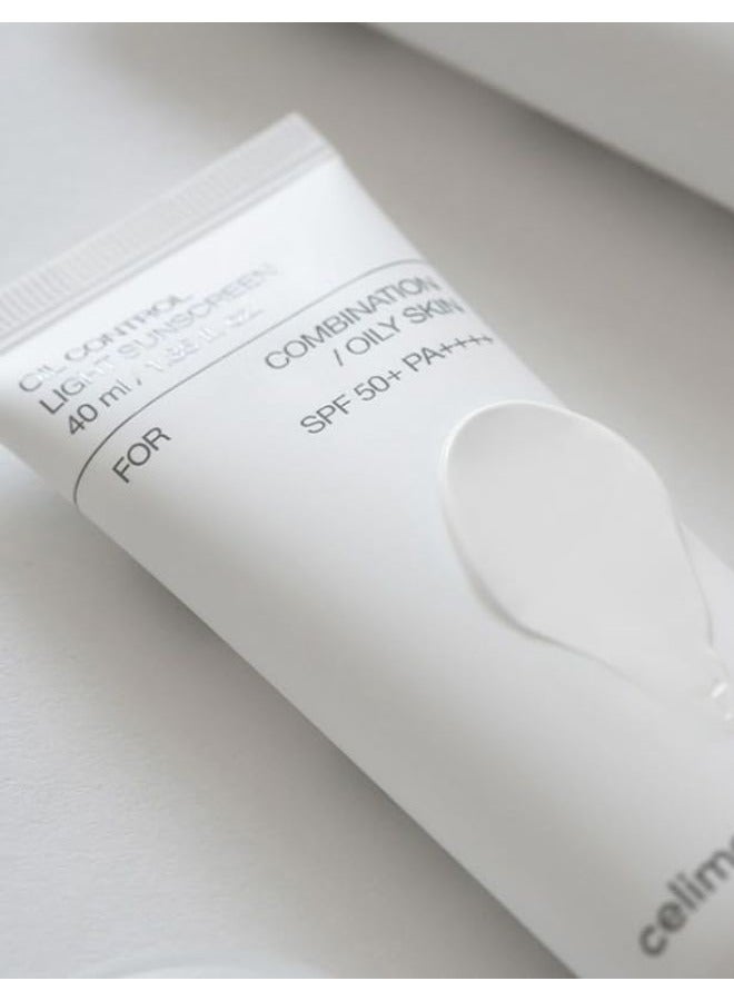 celimax Oil Control Light Sunscreen SPF50+ PA++++ 40ml, Korean Face Sunscreen, Lightweight, Sebum Control, Fragrance-Free, for Sensitive Skin - Image 2