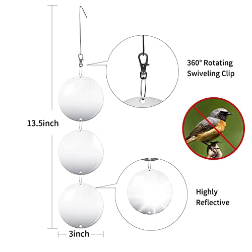 Hedoc Reflective Bird Scare Discs Set, 24PCS Large Double-Sided Bird Deterrents for Outside, Bird Reflectors to Keep Birds, Woodpeckers, Pigeons Away from House, Outdoor Garden, Patio and Yard - Image 3