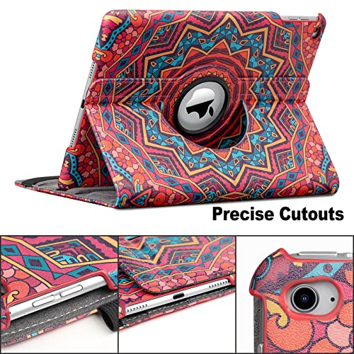 Boxdljh Case for ipad 9.7 inch Case Fit iPad 9.7 2018 2017 / iPad Air 2 / iPad Air -360 Degree Rotating Case Cover for iPad 9.7'' (5th Generation, 6th Genration) with Auto Sleep Wake(Diamond Flower) - Image 4