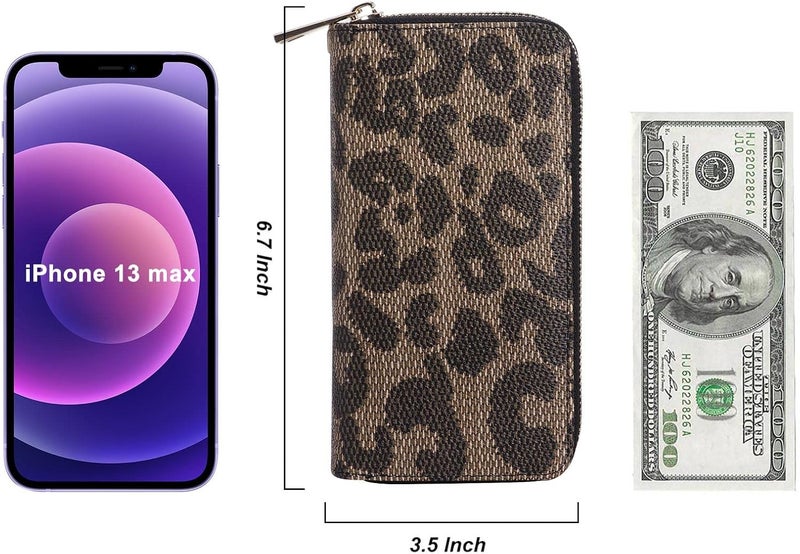 HAWEE Cellphone Wallet for Women Dual Zipper Long Purse with Removable Wristlet - Image 5