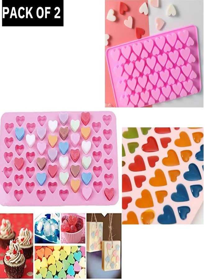 LEGACYCART (2PCS Combo) 55Cavity and Heart Silicone Chocolate Mould, Valentine's Day Heart Silicone Molds, Candy Mold, Used for Jelly, Homemade Treats, Candy, Candle, Chocolate, Resin, Clay - Image 2