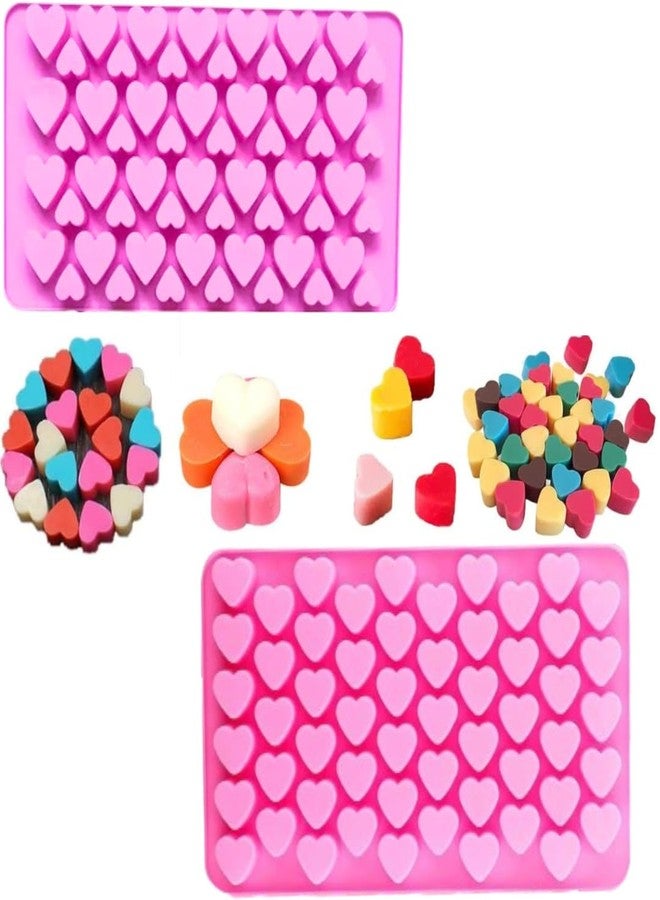 LEGACYCART (2PCS Combo) 55Cavity and Heart Silicone Chocolate Mould, Valentine's Day Heart Silicone Molds, Candy Mold, Used for Jelly, Homemade Treats, Candy, Candle, Chocolate, Resin, Clay - Image 1