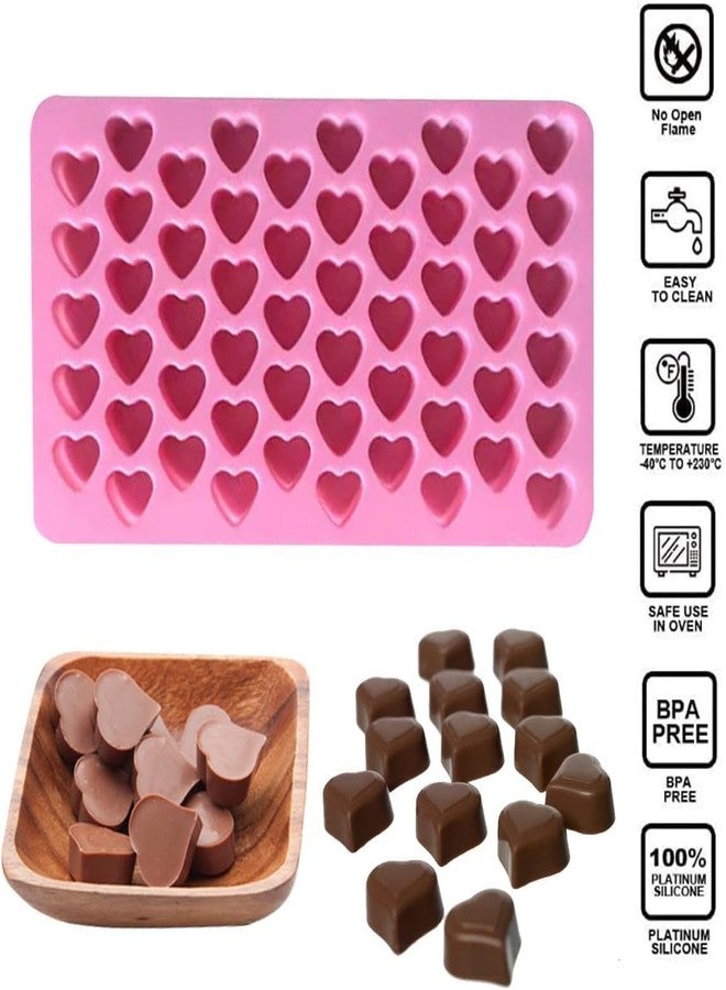 LEGACYCART (2PCS Combo) 55Cavity and Heart Silicone Chocolate Mould, Valentine's Day Heart Silicone Molds, Candy Mold, Used for Jelly, Homemade Treats, Candy, Candle, Chocolate, Resin, Clay - Image 3
