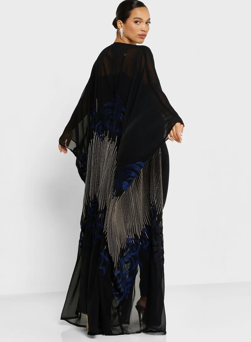 hayas closet Cape Sleeve Embroidered Abaya