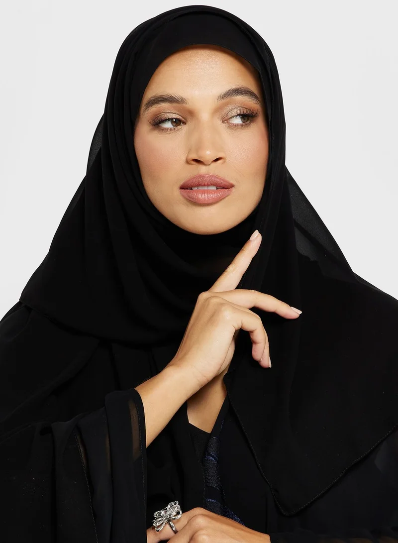 hayas closet Cape Sleeve Embroidered Abaya