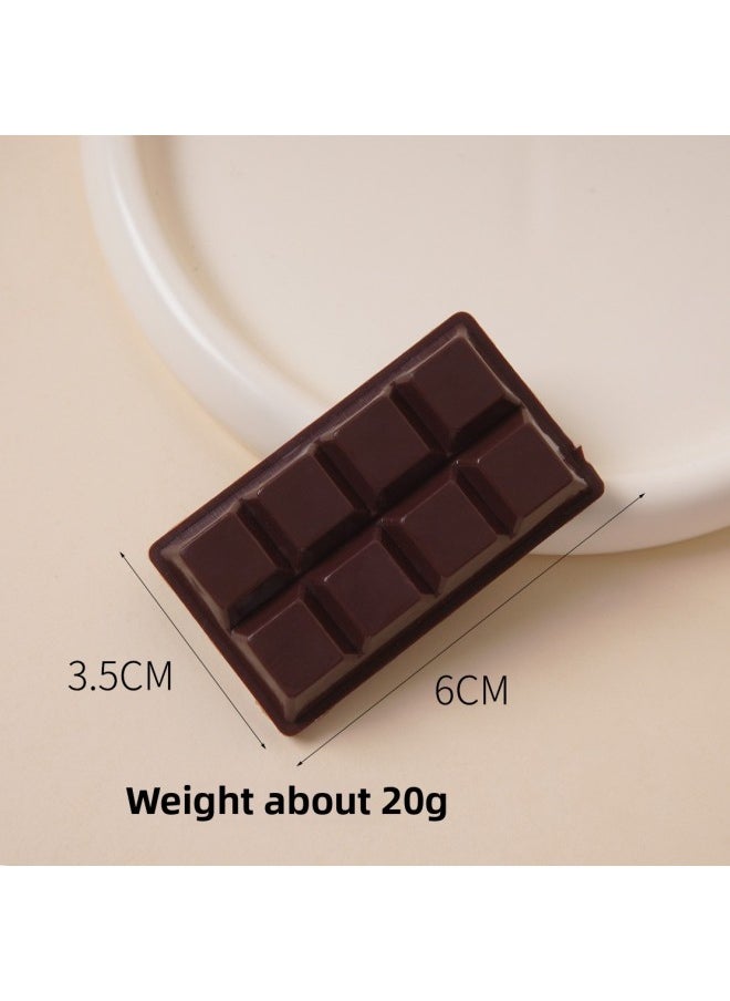 Generic - Simulation Chocolate Fake Food Toy PVC Simulation Snacks Key Chain Valentine's Day Small Gift Bag Pendant-Color:Dark Brown Chocolate-no Deduction-Size:If You Need To Add A Keychain, Click On The Bottom Button Changing Option - Image 1