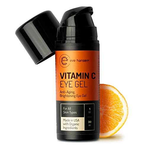 Eve Hansen Vitamin C Eye Gel  Under Eye Cream for Dark Circles and Puffiness  AntiAging Eye Repair Cream with Hyaluronic Acid  Under Eye Treatment for All Skin Types  Eye Brightening Cream  1 oz