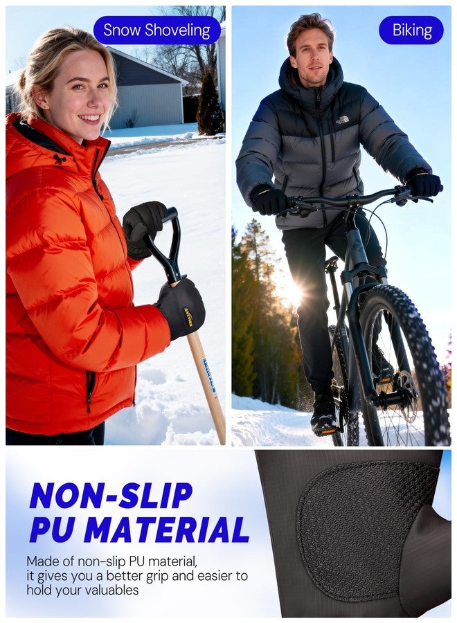 AXEVMEN Winter Waterproof Gloves (Black, Medium) - Image 5
