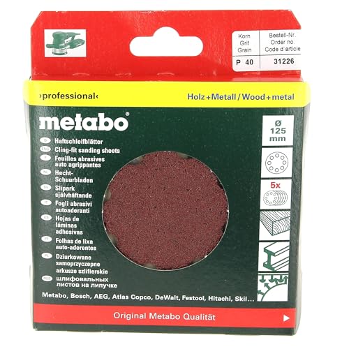 Metabo - Sandpaper 5" Dia. - A40-5 Pcs./Pk. (631226000), Woodworking & Other Accessories - Image 2