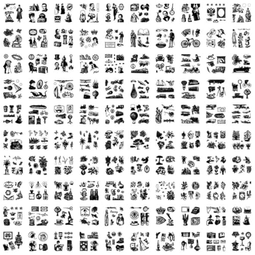R H LIFESTYLE 100 Pcs Vintage Retro Decorative Nature Stickers Japanese Style Journaling Supplies Cute Self Adhesive Kawaii Stickers Set for Scrapbook (Black & White) - Image 2