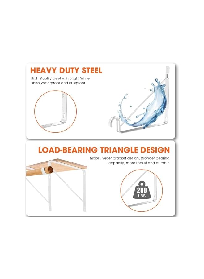 The Bros stainless Steel Corner Code, 4 Pcs 5 x 3 Inch Right Angle Brackets Wall Support Brackets for Shelves Table Bookshelf Wood with Screws, for Fixing Wood Furniture Shelves, Cabinet, Bed (L Shaped)  - Image 4