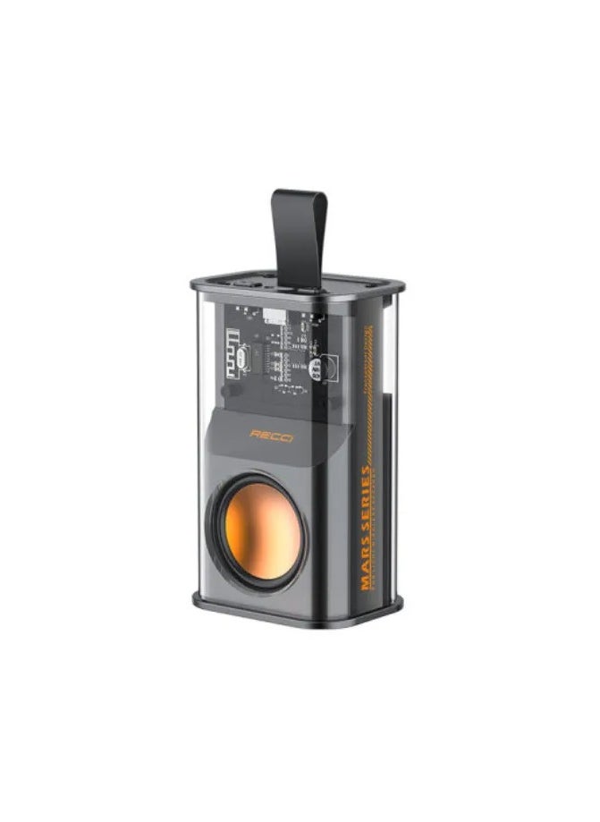 ريتشي RECCI RSK-W30 مكبر صوت لاسلكي شفاف مع ضوء RGB لون اسود  - Image 1